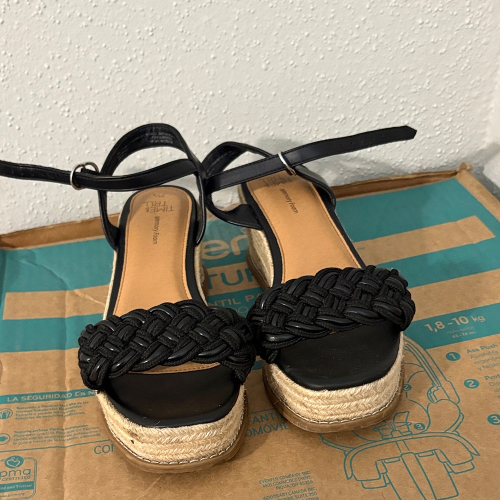 Black Woven wedges